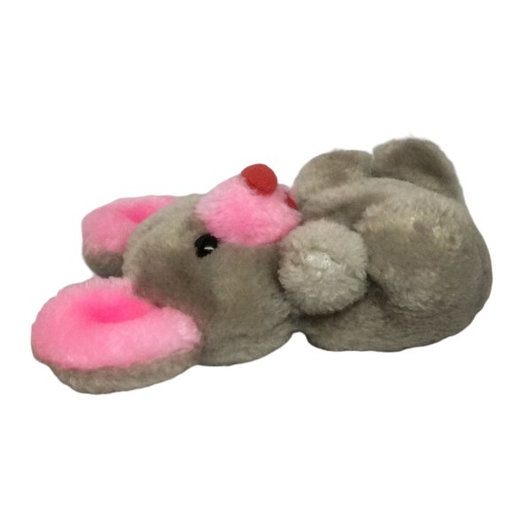 Vintage Mary Meyer Stuffed Animal Mouse Plush Gray with Pink Ears and Nose 6" - Picture 2 of 7